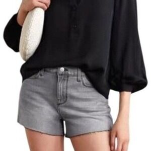 L'AGENCE Audrey Gray Denim‎ Shorts High Rise Designer Jean Shorts Size 22 NWT